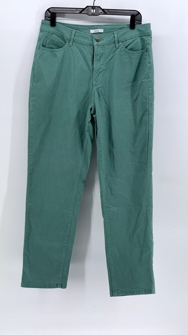 CROFT & BARROW Women's Green Solid Slim Leg Pants SZ 12